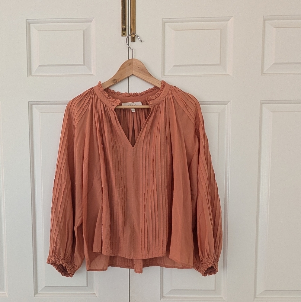 The Great Lightweight Pintuck Blouse - Color Is Terra Cotta - Picture 5 of 14